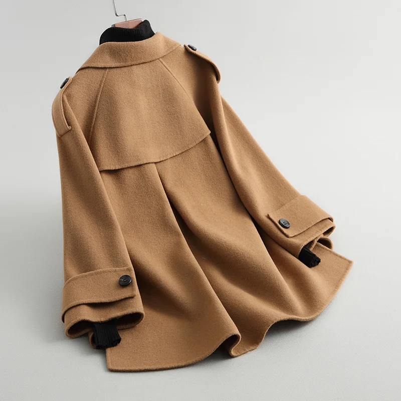 Courte Beige White Mince Mode Rose Automne Coréenne Vintage Manteau Laine Kmetram Femininos Printemps Veste Casacos À My145 Chaud 2018 pink Double cream Boutonnage KTJucl15F3