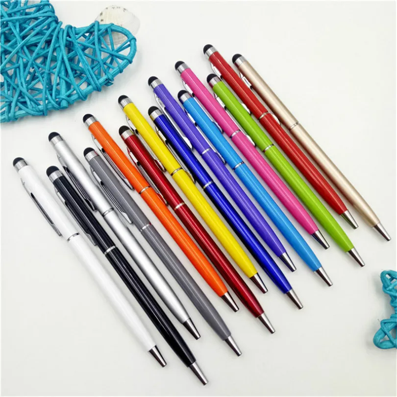 1 шт гелевая ручка canetas criativa металлическая ручка для сенсорного экрана стилус для планшета смартфон конденсатор стилус черные чернила заправка