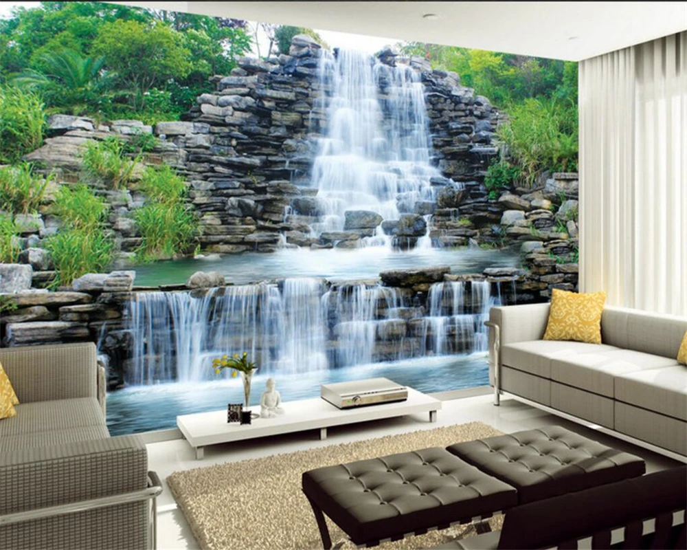 beibehang 3d foto wallpaper air terjun lanskap lanskap dinding latar belakang lukisan dekoratif wallpaper untuk dinding 3d di wallpaper dari perbaikan rumah