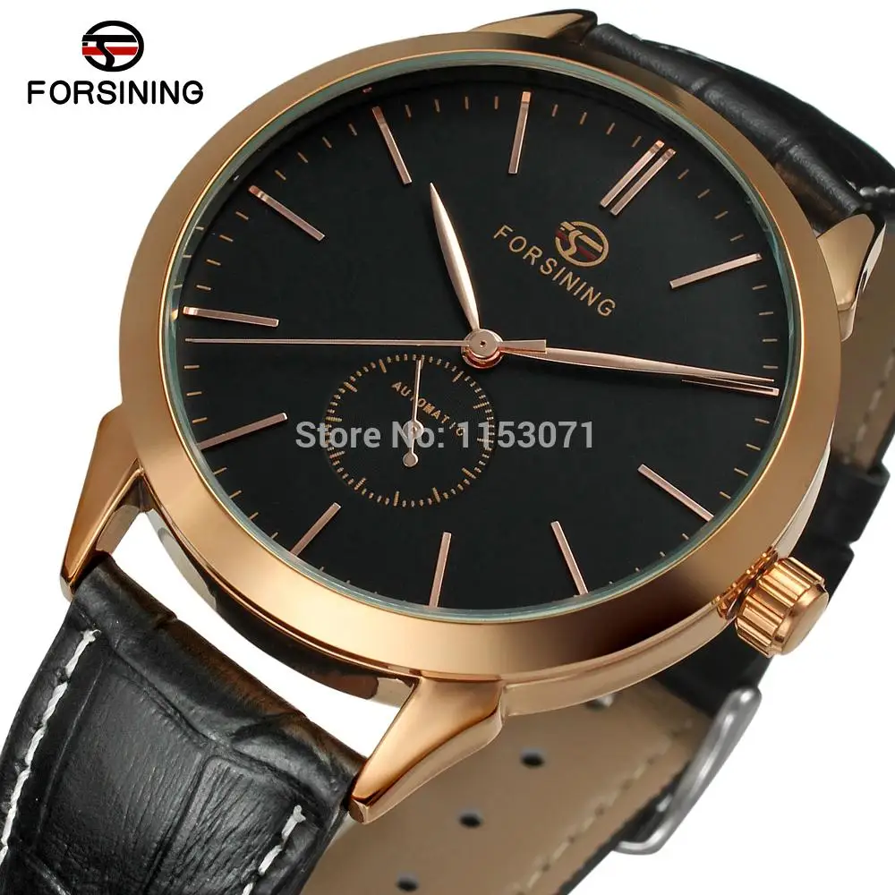

Forsining relogios FSG8083M3R2 Automatic Men's luxury import watch with black dial&leather free shipping with gift box
