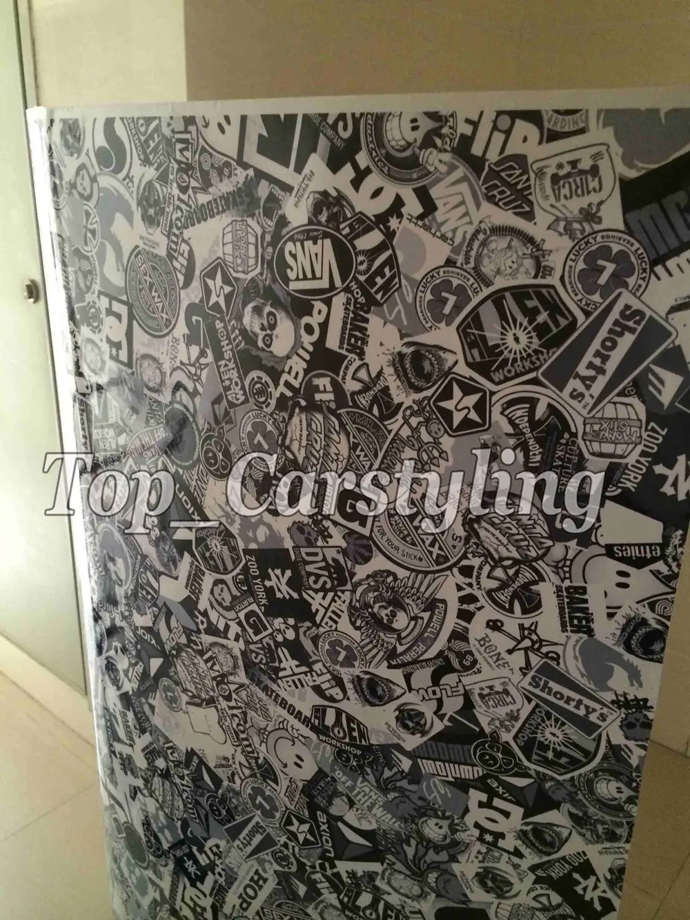 vans stickerbomb sticker bomb black white  car wrap decal stickers JDM SAKTE (8)