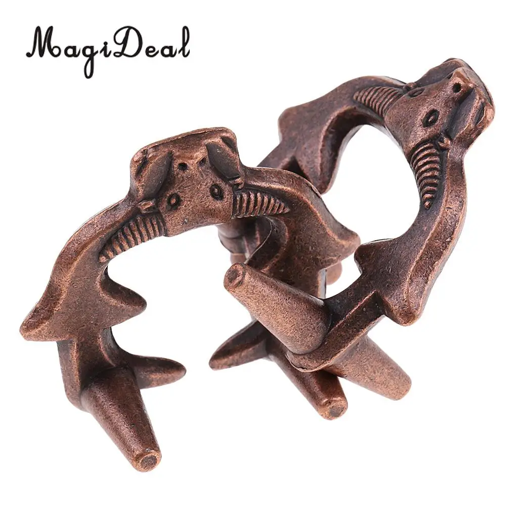 MagiDeal Bull Lock Puzzle Classic Metal Brain Teaser IQ EQ Test Intelligence Toy for Adults Children Kids Gift