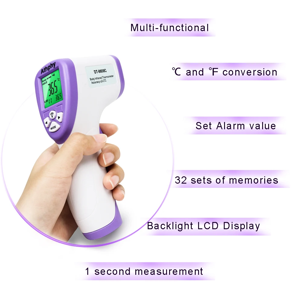 Athphy термометр детский Инфракрасный цифровой lcd лоб ухо бесконтактный тела измерения температуры Мульти режим термометр
