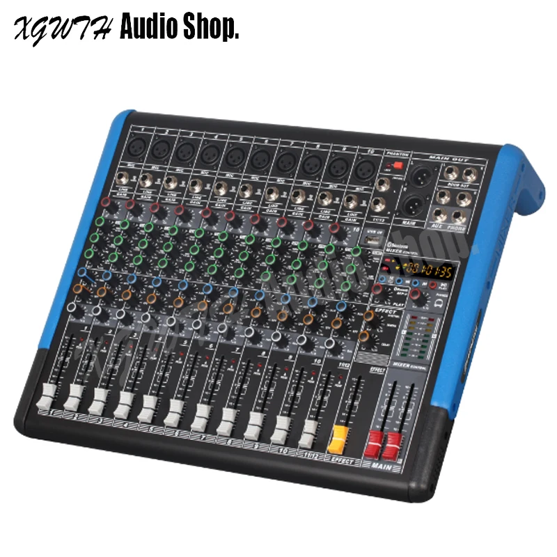 US $196.65 12 Channel Audio Bluetooth Mixer Professional Microphone Sound Mixing Console Series With 48V Phantom Power USB MP3