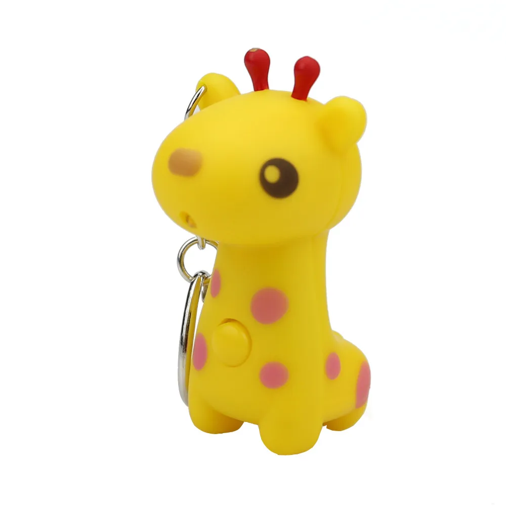 

New Arrival Key Chains Cute Cartoon Sika Deer Keychain With LED Light And Sound Keyfob Kids Toy Gift Pokemon
