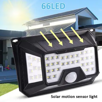 

LAIDEYI 3.7V 66 LED Solar Light PIR Motion Sensor Wall Lamp 3 Modes Dimmable 650lm Outdoor Garden Lamp Waterproof IP65