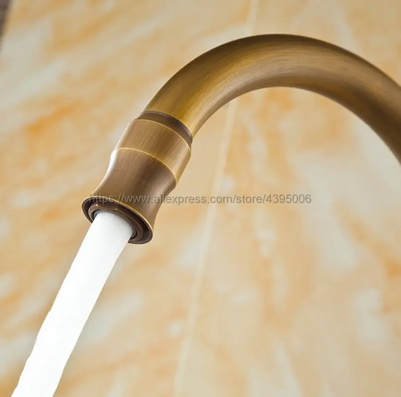 Kitchen Faucet Antique Brass Kitchen Sinks Faucet 360 Degree Rotating Swivel Cold Hot Mixer Water Tap Ban056
