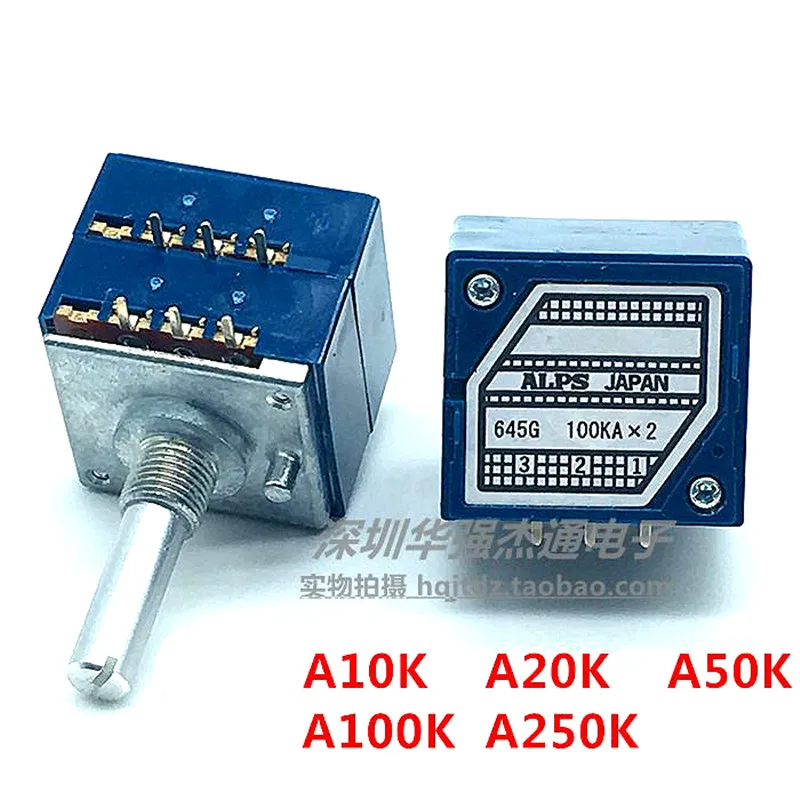 

Potentiometer RK27 Double Volume Volume Potentiometer A10K A20K A50K A100K A250K Round shaft flower shaft 25MM
