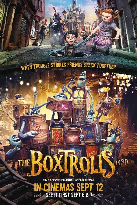 

DIY frame The Boxtrolls -When Trouble Strikes Friends Stack Together Movie Classic Posters And Prints Silk Decor painting