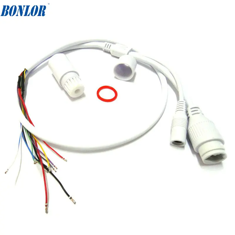 CCTV Network Cable RJ45 DC Waterproof Connector Security Camera Pigtail