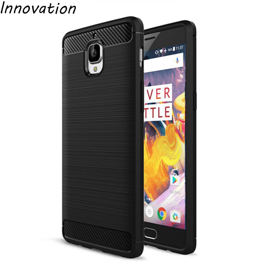 

Innovation Oneplus 3T Case Silicone Armor Shockproof Carbon Fiber Brushed Soft TPU Anti-knock Cover Phone Cases For One Plus 3T