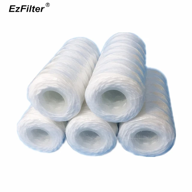 Best Offers 5"x 2.5" String Wound Sediment Water Filter Cartidges 1 Micron/5 micron Wire-Winding Polypropylene Filter 4PCS/PACK