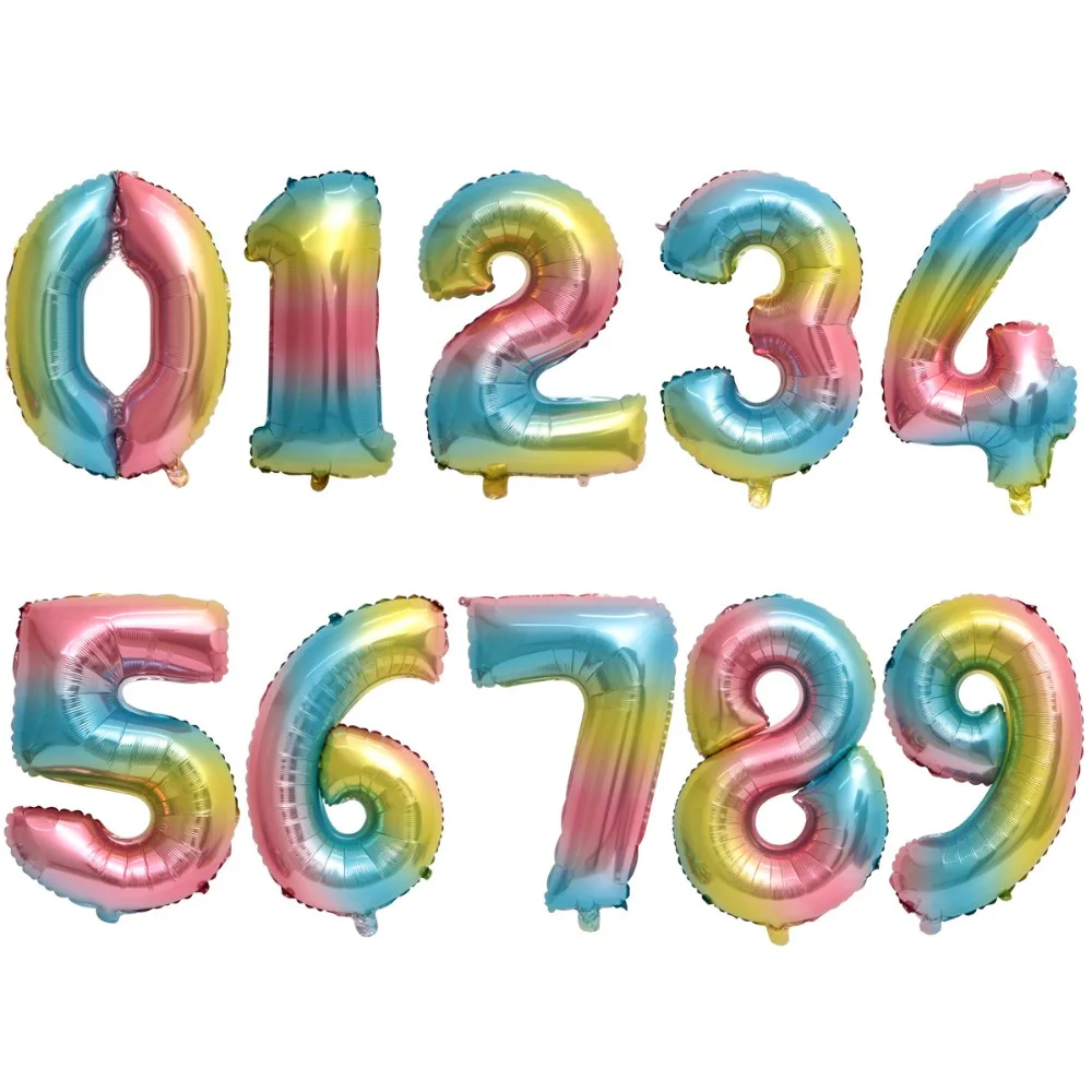 

Hot Gradient Color 30inch Foil Number Balloons Birthday Party Decorations Wedding Celebration Supplies Air Globe 0-9 Digital