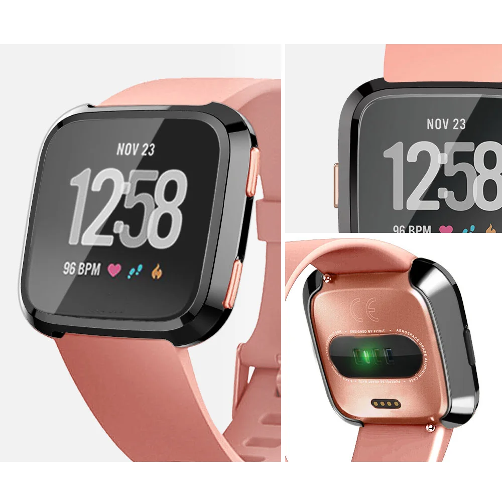 Мягкий чехол TPU Защитный силиконовый чехол Крышка Для Fitbit Versa/versa lite/versa 2 Смарт-часы Полный Экран протектор