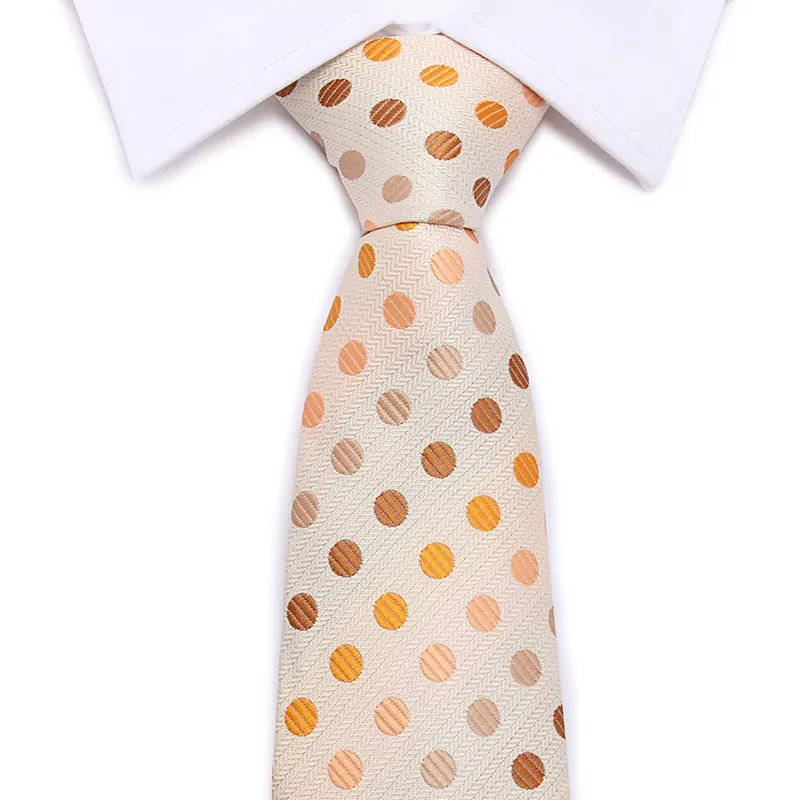 Популярный в деловой галстук мужской серый горошек галстук для мужчин высота качество 8 см Ширина Свадебная группа галстуки для мужчин - Цвет: 9