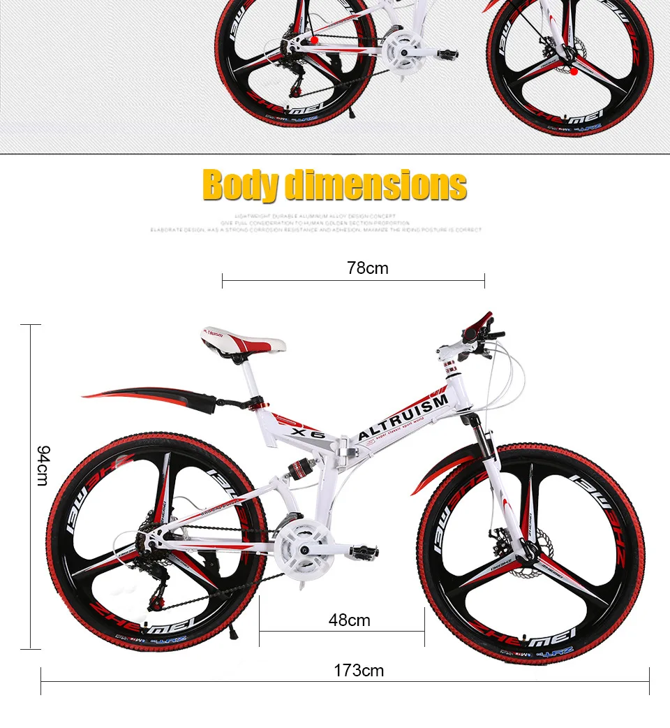 Cheap Altruism X6 21 Speed Steel Mountain Bike Bicicleta 26 Folding Bicycle Bicycles Bicicletas Mens Mountain Bikes 17