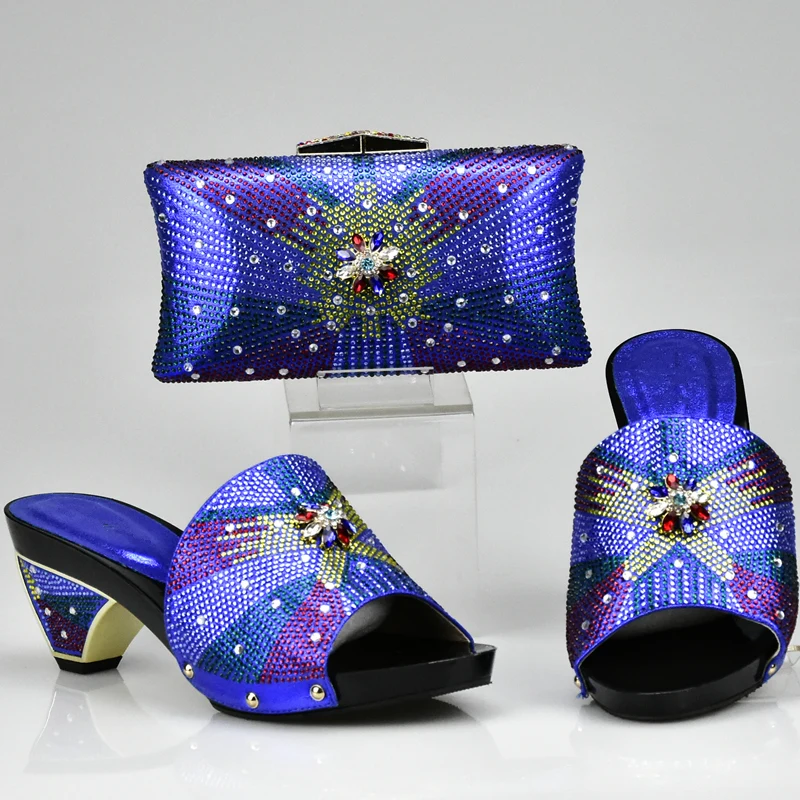 

2017 Italian Matching Shoes and Bag Set Blue Color Italian Shoes with Matching Bag Set Matching Shoes and Bag Set for Parties