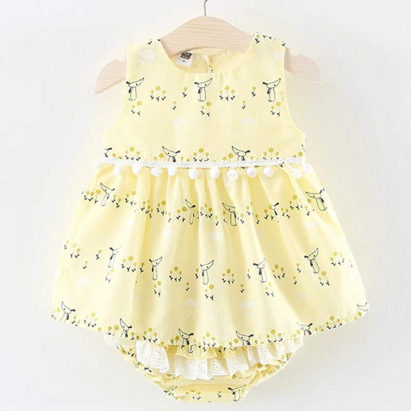 AX646yellow Bear Leader/платья для маленьких девочек коллекция года, весенне-весеннее хлопковое платье для девочек платье принцессы для дня рождения, вечеринки, распродажи от 6 месяцев до 24 месяцев - Цвет: AX646yellow