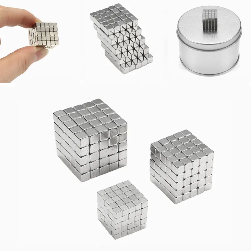 

3/4/5mm 125pcs Magnetic Tin Box Magnet Magic Square 3D Puzzle Toy Gift Decor New
