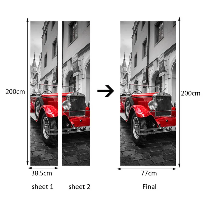 Красная дверь наклейка классические автомобили Биг Бен башня телефонная будка украшение домашнего декора Настенный декор