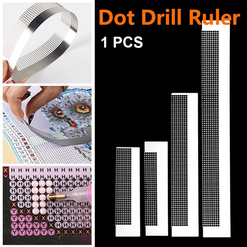 

Stainless Steel 50 Grids 141mm Painting Ruler Convenient Wall Decor Diamond Painted Ruler Creative DIY Net Ruler Hotel