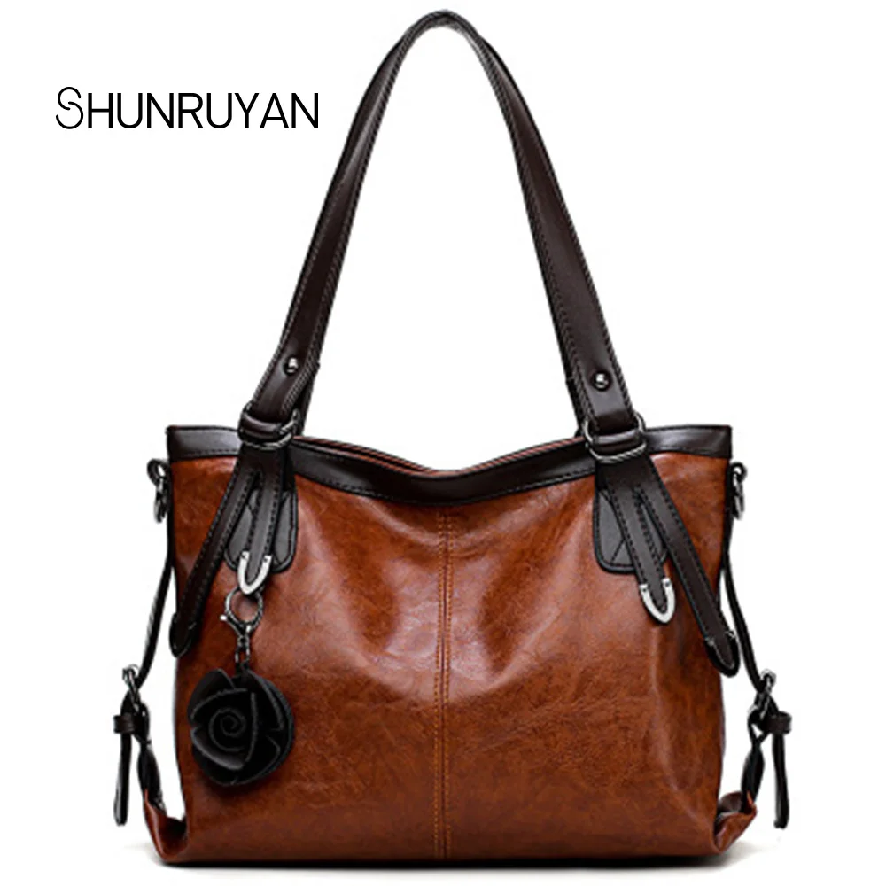

SHUNRUYAN 2018 New Brand Design Genuine Leather Casual Women Bag Elegant Temperament Toto Bag Shoulder Bag Handbag Ladies Bag