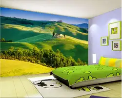 3d обои на заказ росписи нетканые 3D Номер стикер 3D HD зеленый пастбища пейзажа фото 3d стены фрески обои