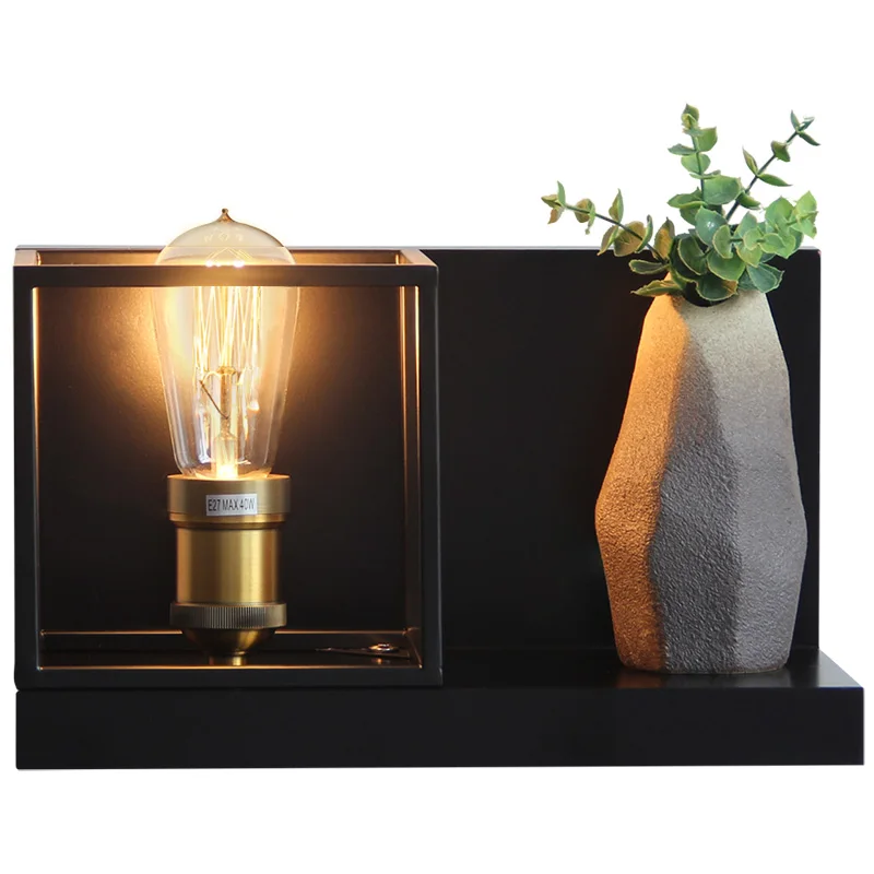 

Vintage Wall Lamp LED Wall Sconces Bedside Living Room Stair Aisle Bedside Cafe Bedroom Lamp Iron Wall Sconce Light Fixture