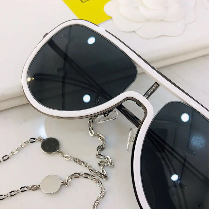Пилотные очки Для мужчин ретро UV400 Мода авиации зеркало металлической цепью солнцезащитные очки Для женщин Винтаж люнет De Soleil Homme Marque