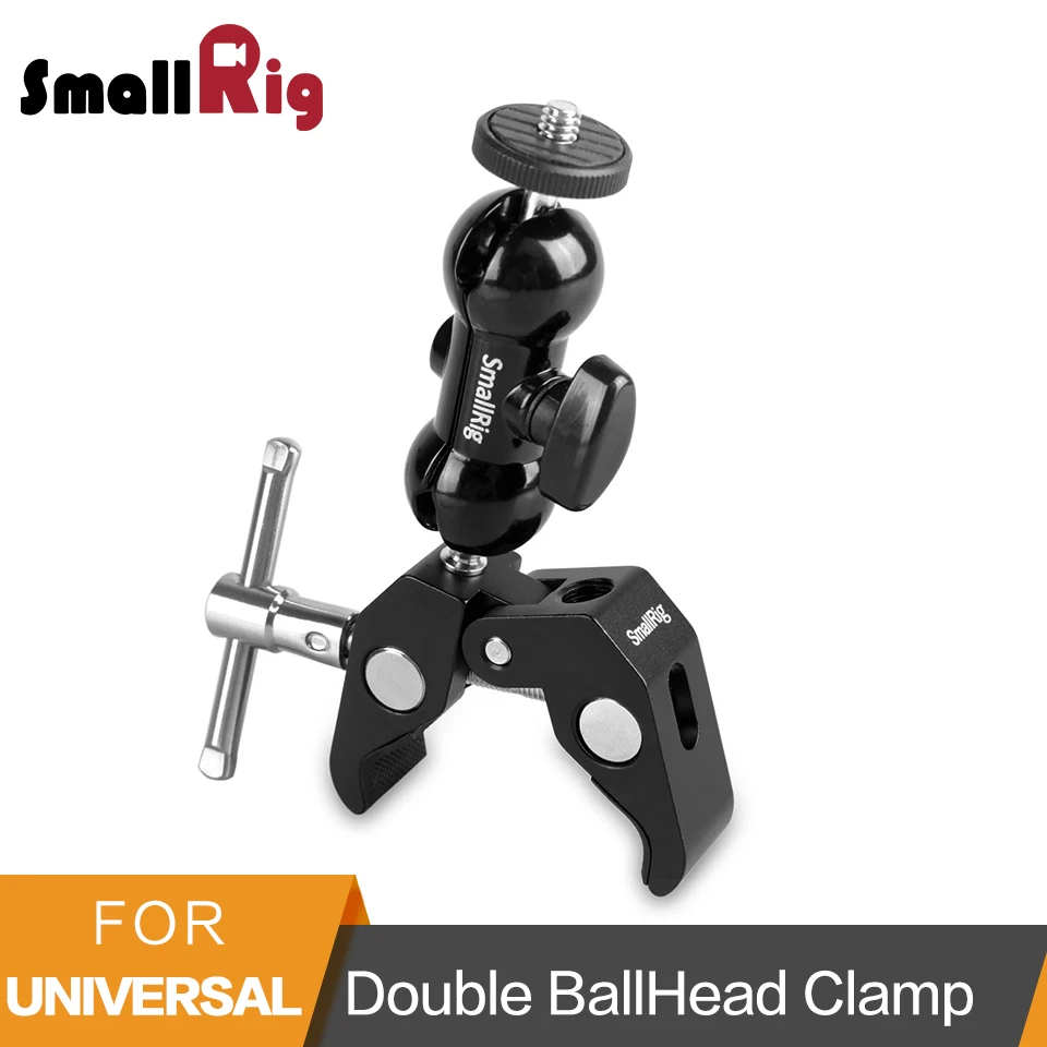 Billig SmallRig Multi funktion Doppel Kugelkopf Arm Clamp Für DJI Ronin Gimbal DSLR Kamera + Locking Knob Kit Zu Montieren monitore Led 1138