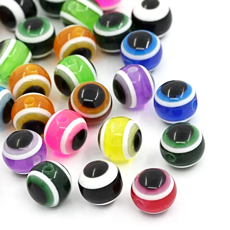 

DoreenBeads Resin Beads Round Mixed eye of evil Stripe At Random 8mm Dia,300PCs (B22208), yiwu