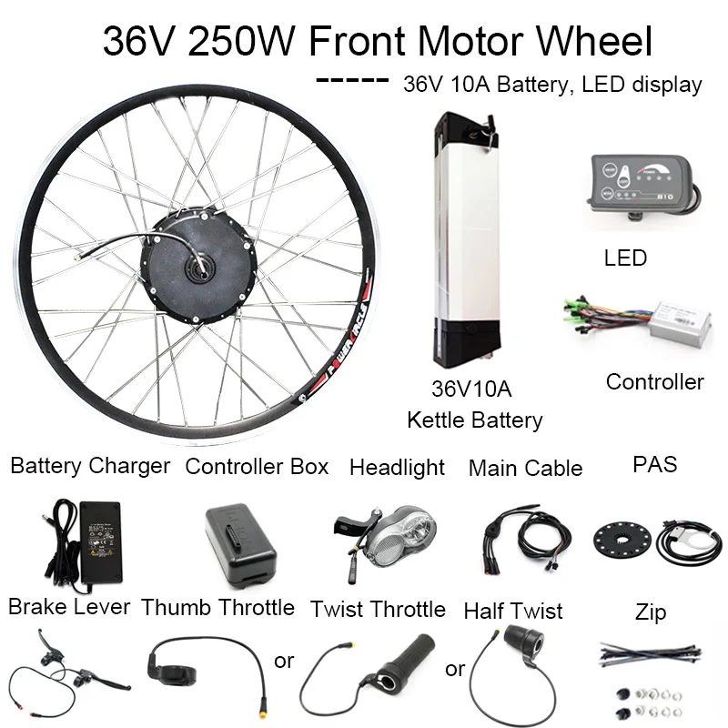36V мощный 12 asamsung Батарея 250 Вт 350 Вт 500 Вт мотор для электрического велосипеда комплект LCD900 Дисплей регулятор вентильного двигателя горный электровелосипед Запчасти - Цвет: 36V10A250WLED