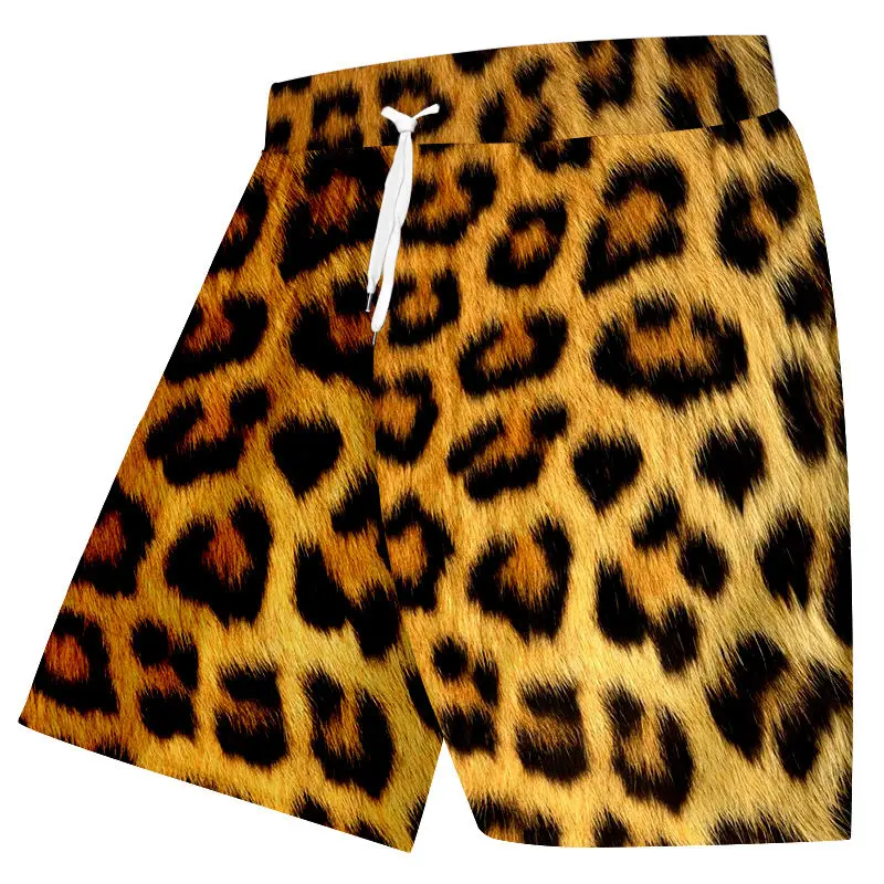 mens leopard print board shorts