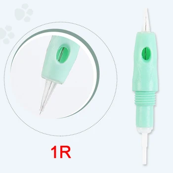 

Tattoo Cartridge 1RL 30PCS Groen Naalden Semi-Permanente Make-Up Wenkbrauw Tattoo Pen Machine disposable tattoo needle cartridge