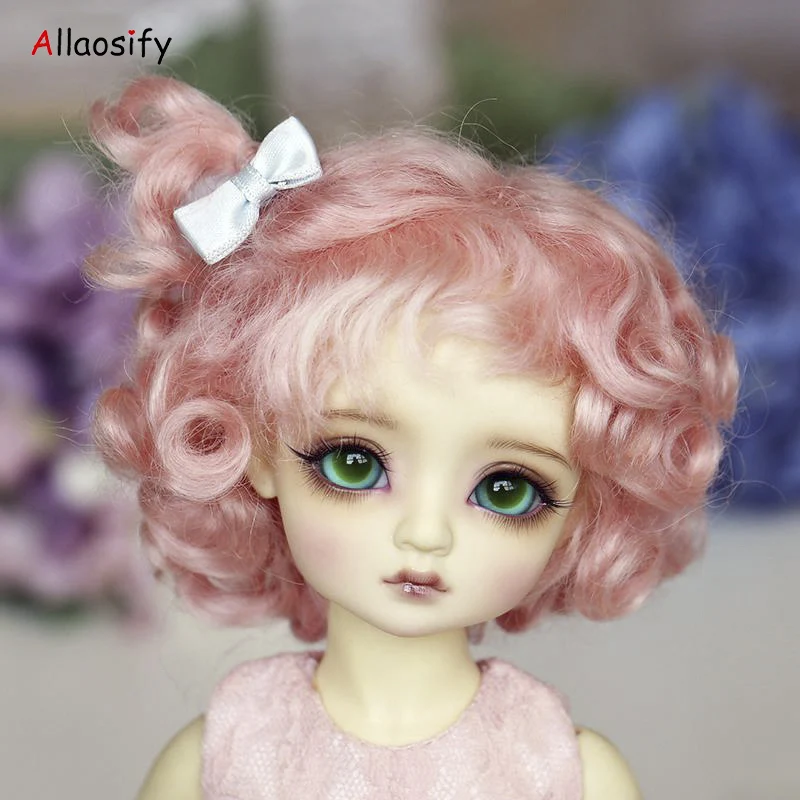 

Allaosify New Arrival 1/6 6-7" Bjd Wig Msd Sd Yosd Lovely Fashion Short Style Mohair BJD Hair Wig free shopping
