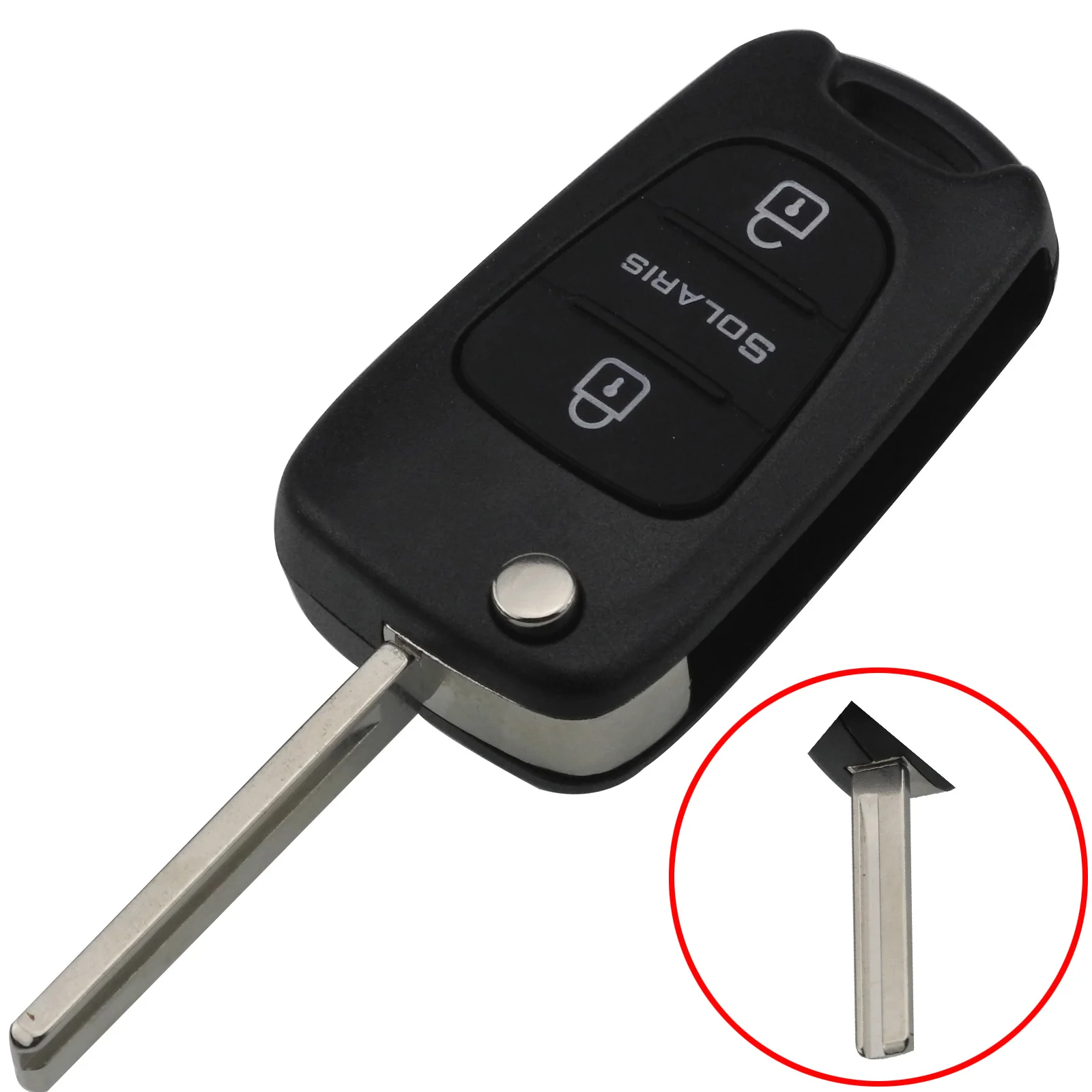 Jingyuqin Uncut Blade 3 кнопки откидная оболочка ключа дистанционного управления для HYUNDAI I30 IX35 для Kia K2 K5 ключи автомобиля пустой чехол - Цвет: solaris right blade