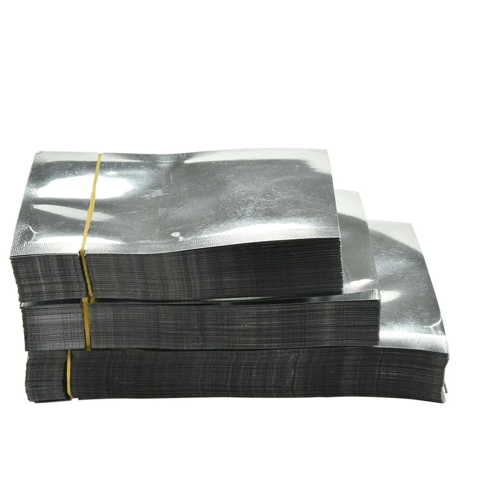 Оптовая продажа 100 шт./лот пакет из майлара вакуумные пакеты серебристая алюминиевая фольга сумка Алюминий плоские мешки для Еда хранения 3