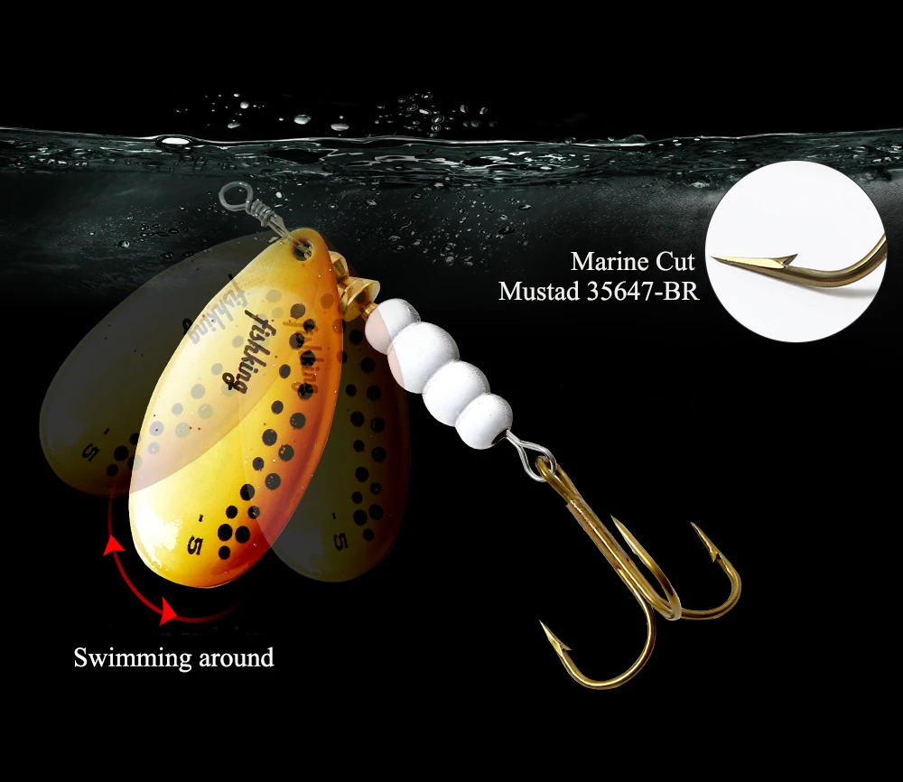 Рыбий король 1 шт. Спиннер приманка 3,2 г 4,3 г 6,1 г 9,6 г 13,6 г рыболовная приманка окунь Щука твердые приманки Колеблющаяся блесна с тройным крюком рыболовные снасти