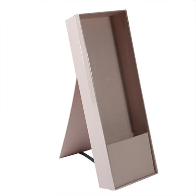 Розовый WFL083CD-Rectangular атласный Подарочный ящик Цветы Роза Свадьба Праздник День Святого Валентина коробка с цветами - Цвет: Розовый