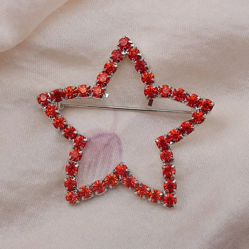 Новая мода синий/красный Стразы звезда с серебристым покрытием форма брошь булавки для женщин партии девушки подарки, Пункт №: ART323