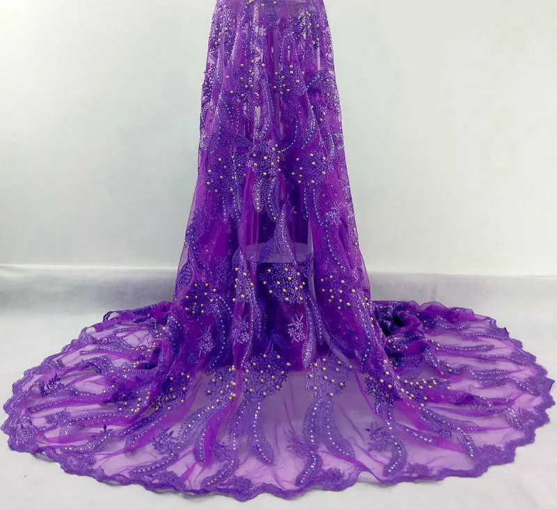 purple african lace fabric