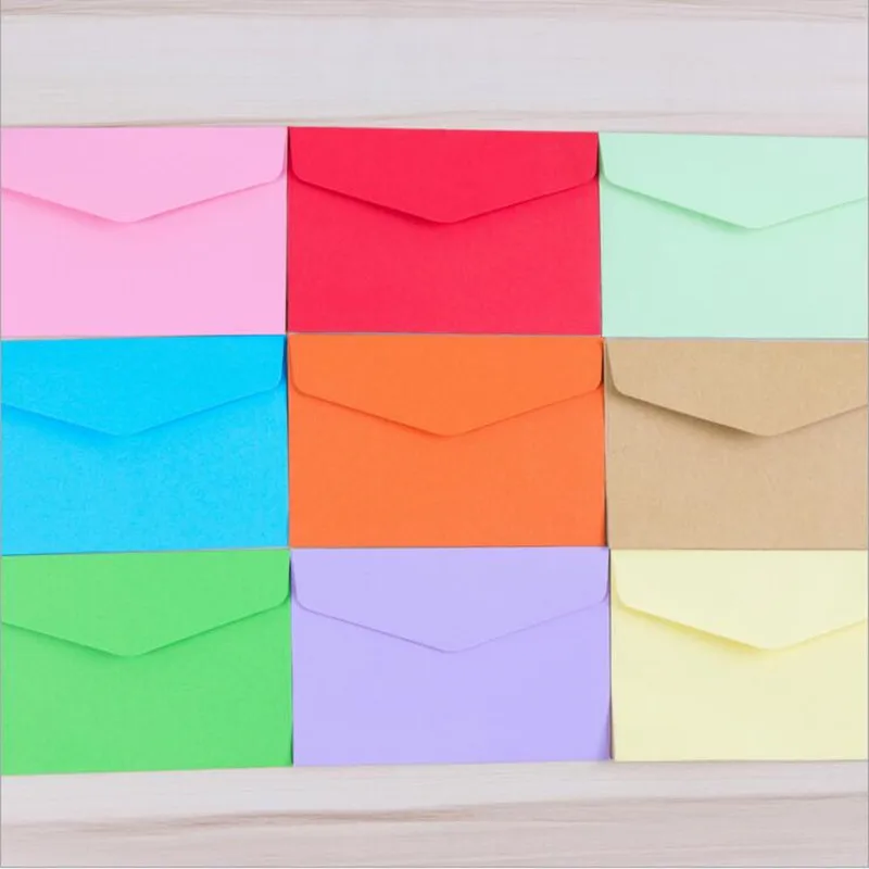 

10Pcs/lot Simple Candy Kraft Paper 14 Colors Blank Envelopes Greeting Cards Mini Envelopes Gift Envelope