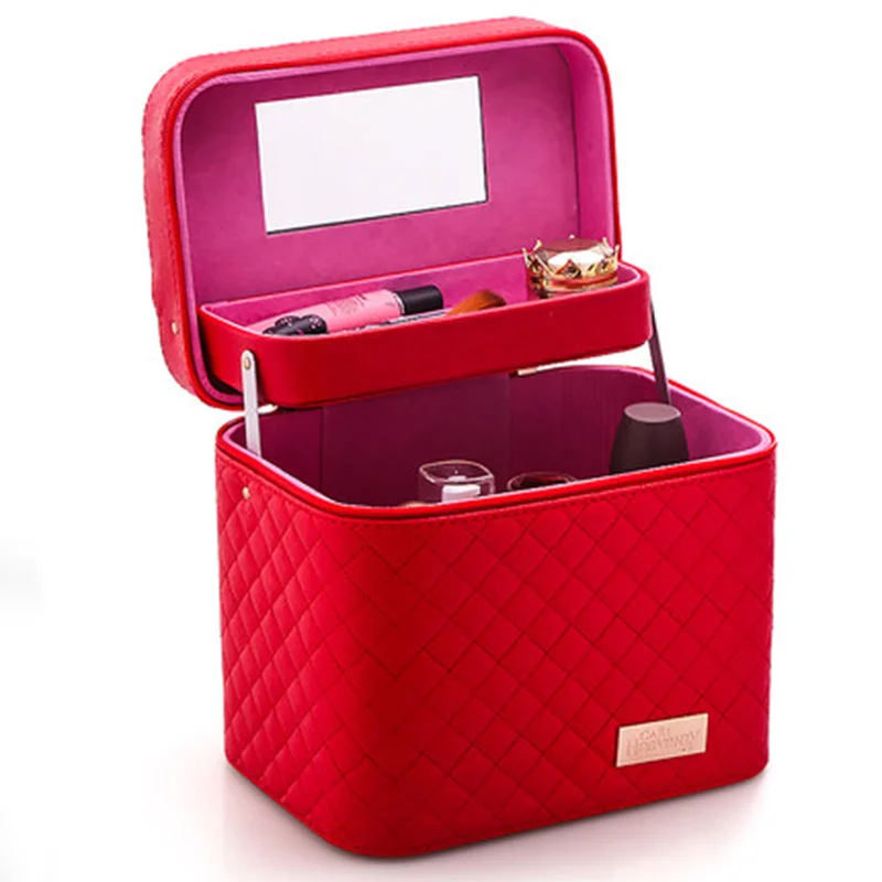 النساء صندوق مستحضرات مصمم عالية الجودة المحمولة التجميل حقيبة سعة كبيرة بو حقيبة مستحضرات التجميل النساء ماكياج مخصصة Tlan01