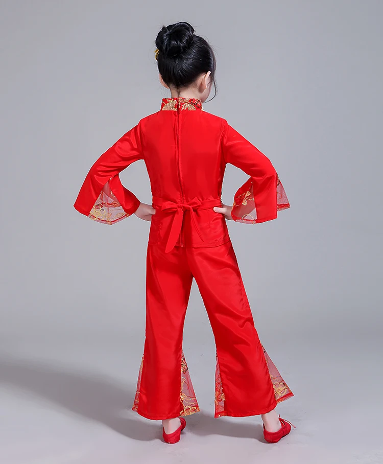 Купить Детская китайский народный танец костюм девушки Yangko танец ...