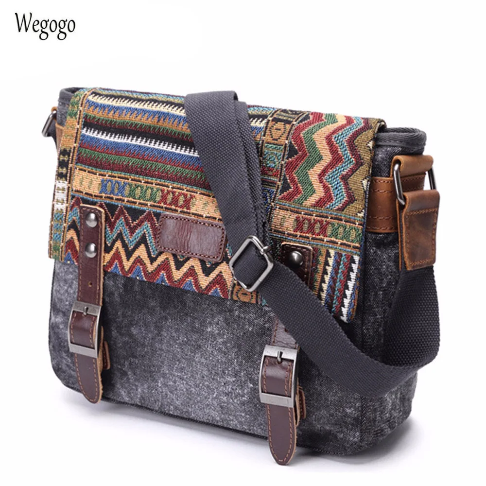 Vintage Ethnic Canvas Messenger Bag Women Chinese Shoulder Bag Female ...