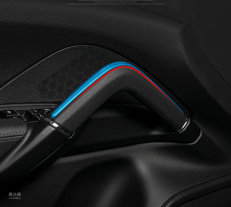 Car Styling Central Armrest box trim strips Inner Handrails decoration sequins cover 3D Stickers for Porsche Cayenne accessories