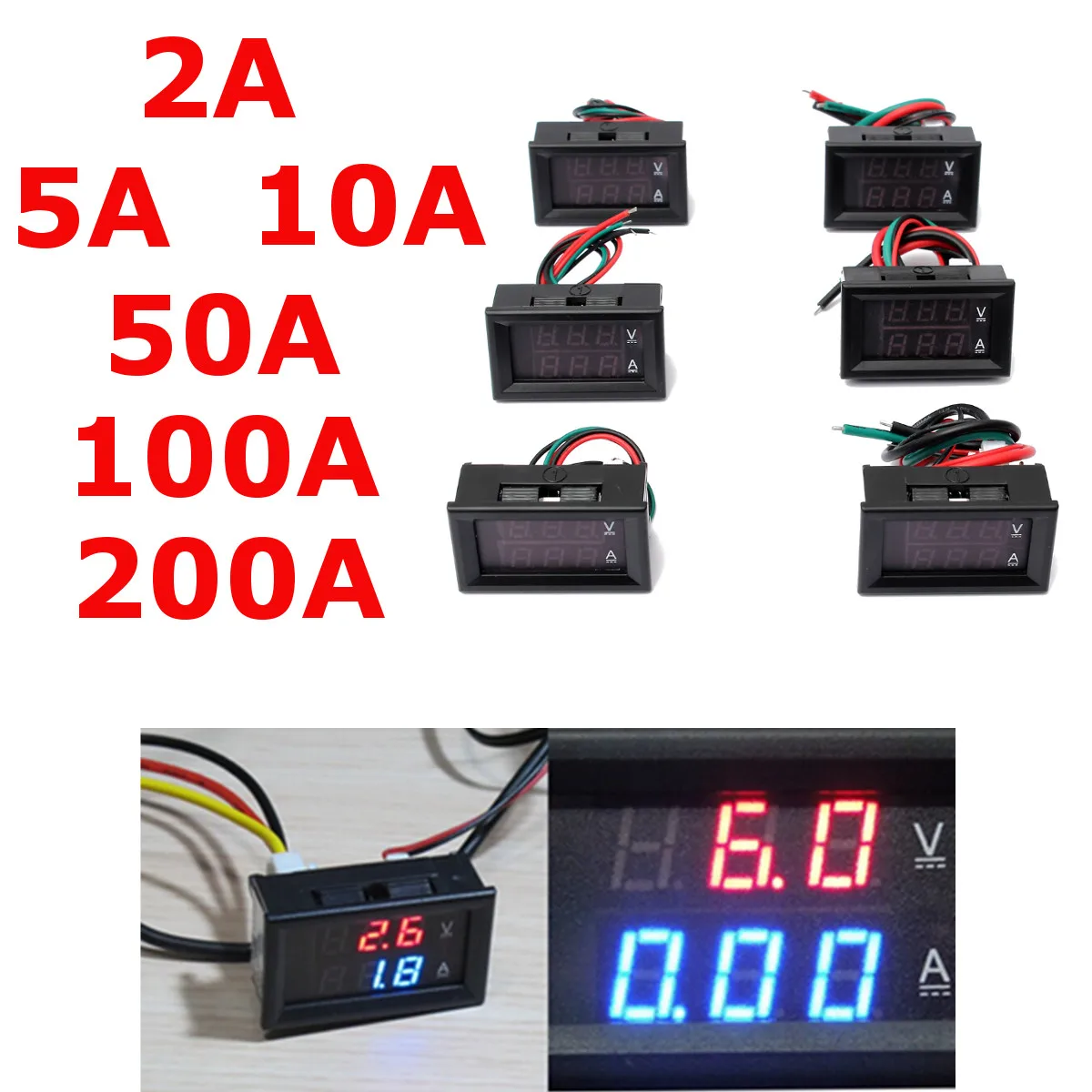 

Dual LED Digital Voltmeter Auto Amperemeter Spannungsmesser Display 0.28'' Panel Electrical Instruments Voltage Meters