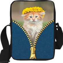 Повседневные женские сумки-мессенджеры с объемным изображением животных Симпатичные кошки и собаки детские сумки с принтом через плечо женские дорожные сумки маленькие Bolsa Feminina