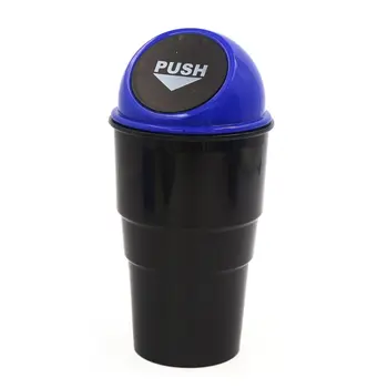

uxcell Blue Plastic Cylinder Auto Car Trash Rubbish Bin Garbage Dust Case Holder Box