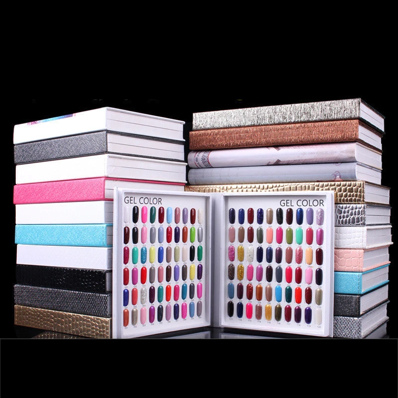

120 Colors Professional Nail Display Book Nail Art Gel Polish Display Card Book Chart With 120Pcs Nail Tips Manicure Art Tools